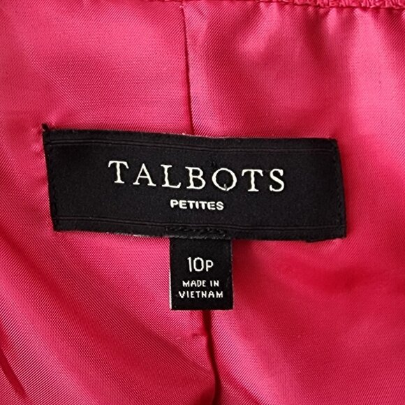 Talbots Wool Blend Moto Jacket | 10 Petite | Pink Blazer Wide Collar Pockets - Picture 8 of 11